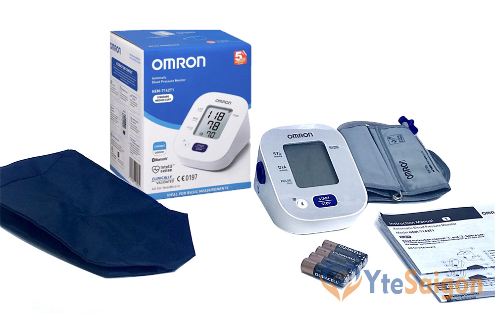 Omron HEM-7142T1 bộ sản phẩm bao gồm